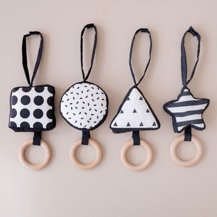 Soft black and white activity gym pendants 